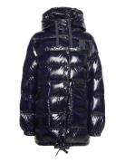 Md High Gloss Hooded Down Coat Fôret Jakke Blue Tommy Hilfiger