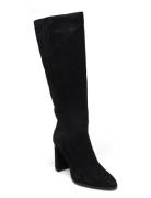 Cup Heel Knee Boot 80-Sue Høye Støvletter Black Calvin Klein