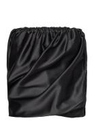 Double Satin Kort Skjørt Black Ganni