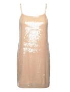 Sequins Dress Kort Kjole Beige Calvin Klein Jeans