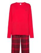 L/S Pant Set Pyjamas Red Calvin Klein