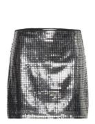 Sequin Miniskirt Kort Skjørt Silver Mango