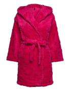 Robe Short Fleece Hood Hearts Morgenkåpe Pink Hunkemöller