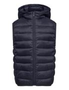 Quilted Gilet With Hood Fôret Vest Navy Mango