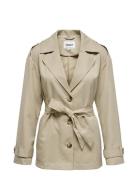 Onlline Short Trenchcoat Otw Trench Coat Kåpe Beige ONLY