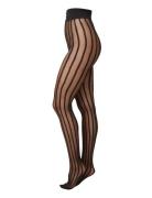 Siri Stripe Tights Lingerie Pantyhose & Leggings Black Swedish Stockin...