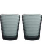 Aino Aalto Tumbler 22Cl 2 Pcs Home Tableware Glass Drinking Glass Grey...