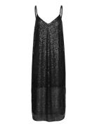 Shine On Slipdress Knelang Kjole Black Second Female