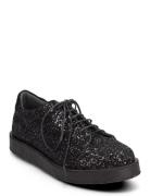 Shoes - Flat - With Lace Sko Med Snøring Lave Black ANGULUS