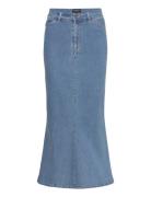 Larence Denim Maxi Skirt Knelangt Skjørt Blue Bardot