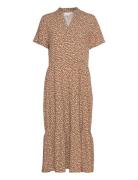 Edasz Ss Maxi Dress Knelang Kjole Brown Saint Tropez