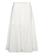 Skirt Verona Knelangt Skjørt White Lindex