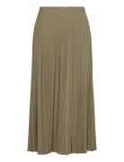 Pleated Long Skirt Knelangt Skjørt Green Mango