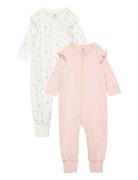 Pyjamas Frill 2 Pack Pyjamas Sie Jumpsuit Pink Lindex