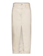 Front Split Maxi Denim Skirt Langt Skjørt Cream Calvin Klein Jeans