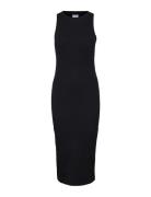 Vmlavender Sl O-Neck Calf Dress Vma Noos Knelang Kjole Black Vero Moda