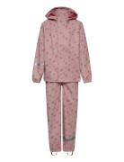 Tippo Printed Pu Set W-Pro 5000 Outerwear Rainwear Rainwear Sets Pink ...