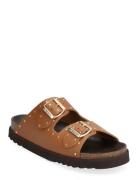 Sl Beatriz Leather Flate Sandaler Brown Scholl