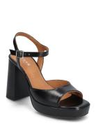 429-Bamba Cuir Sandal Med Hæl Black Jonak Paris