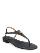 Burnished Calf-Ellington-Sn-Csl Flate Sandaler Black Lauren Ralph Laur...