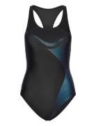 Women's Arena Graphic Swimsuit Y Back Black Badedrakt Badetøy Black Ar...