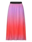 Plissé Skirt In Dip Dye Knelangt Skjørt Pink Coster Copenhagen