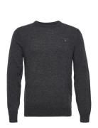 Lambswool Blend Crew Tops Knitwear Round Necks Grey GANT