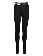 Hmlte Maja Mid Waist Cotton Tights Sport Running-training Tights Black...