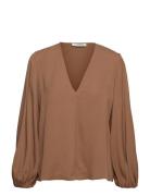 Beth Blouses & Tunics Tops Blouses Long-sleeved Brown IVY OAK