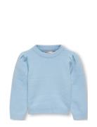 Kmglesly L/S Puff Pullover Cp Knt Tops Knitwear Pullovers Blue Kids On...