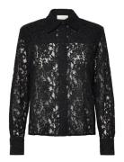 Sylvina Lace Shirt Tops Shirts Long-sleeved Black NORR