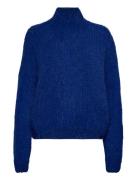 Kira Tops Knitwear Turtleneck Blue Stella Nova