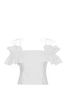 Dilvia Tops Blouses Short-sleeved White Custommade