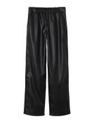 Nlfhilja Nw Pu Pant Bottoms Trousers Black LMTD