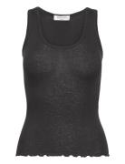 Wool Top Tops T-shirts & Tops Sleeveless Black Rosemunde