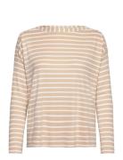 T-Shirt Stripe Tops T-shirts & Tops Long-sleeved Beige Tom Tailor