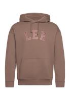 Graphic Hoodie Tops Sweat-shirts & Hoodies Hoodies Brown Lee Jeans