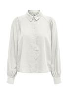 Onlcaro L/S Linen Bl Puff Shirt Cc Pnt Tops Shirts Long-sleeved White ...