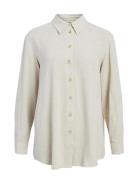 Objsanne L/S Shirt Noos Tops Shirts Long-sleeved Cream Object