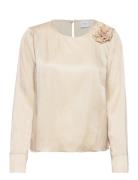 Vikenca L/S Rose Top #2 Tops Blouses Long-sleeved Cream Vila