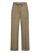 Rel Tie Waist Pants Bottoms Trousers Wide Leg Khaki Green GANT