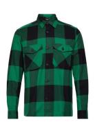 Onsmilo Ls Check Overshirt Tops Overshirts Green ONLY & SONS