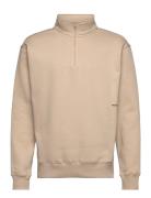 Ken Half Zip Sweatshirt Tops Sweat-shirts & Hoodies Sweat-shirts Beige...