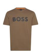 Thinking 1 Tops T-shirts Short-sleeved Khaki Green BOSS