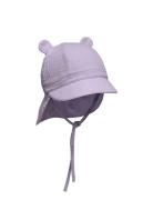 Summerhat Ears Muslin Solhatt Purple Huttelihut