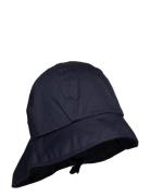 Summer Hat W. String Solhatt Blue En Fant