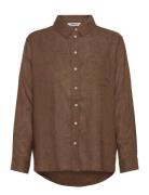 Onltokyo Life L/S Lin Bl Shirt Pnt Noos Tops Shirts Long-sleeved Brown...