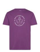 Hook T-Shirt Tops T-shirts Short-sleeved Purple Makia