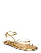 Metallic Straps Sandals Flate Sandaler Gold Mango