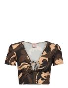 Top Tops Blouses Short-sleeved Brown Barbara Kristoffersen By Rosemund...